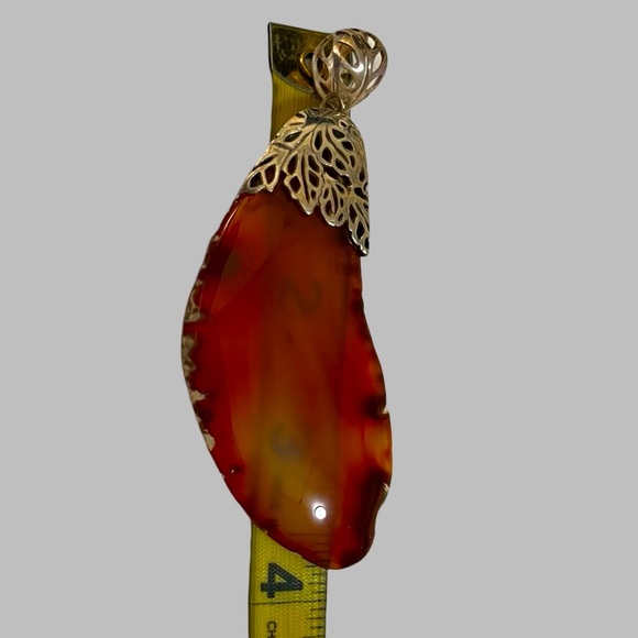 ‼️💥PRICE DROP ☄️ Beautiful Large Sterling Silver Pendant Carnelian Agate stone - Picture 10 of 11